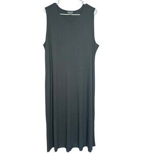 J Jill Wearever Black Sleeveless Maxi Dress XL Petite Minimalist Travel